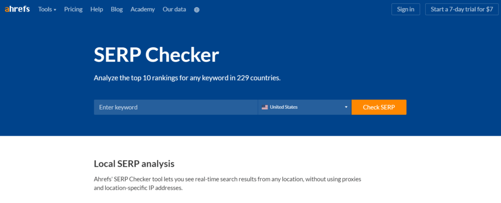 ahrefs-serp-checker-tool